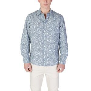 Replay Floral Print Shirt Long Sleeve Men light blue Shirts